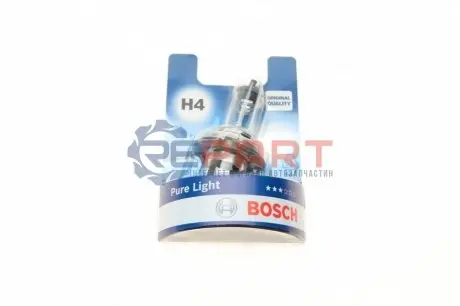 Лампа (упаковка-блістер 1шт) H4 12В 60/55Вт P43T Pure Light Bosch 1 987 301 001 Купити в Україні