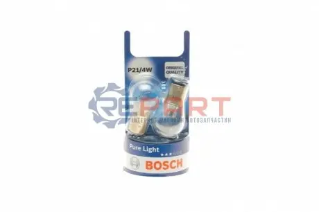 Лампа накаливания P21/4W 12V 21/4W PURE LIGHT (blister 2шт) (выр-во) Bosch 1 987 301 015 Купить в Украине