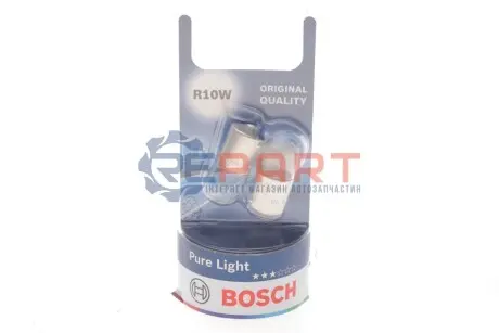 Лампа (упаковка-блістер 2шт) R10W 12В 10Вт BA15S основна лампа Pure Light Bosch 1987301019 Купити в Україні
