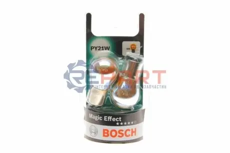 Лампа (упаковка-блістер 2шт) PY21W 12В 21Вт BAU15S основна лампа Magic Effect, Помаранчевий Bosch 1 987 301 025 Купити в Україні