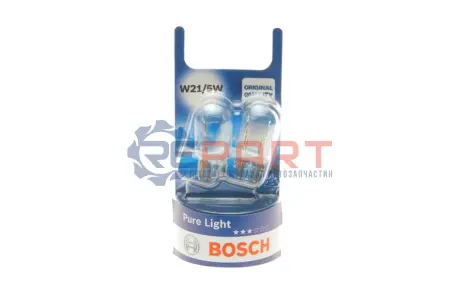 Лампа (картон 1шт) W21/5W 12В 5/21Вт W3X16Q Pure Light Bosch 1987301079 Купити в Україні