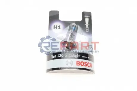 Лампа накаливания H1 12V 55W GigaLight +120 (blister 1шт) ((выр-во) Bosch 1987301108 Купить в Украине
