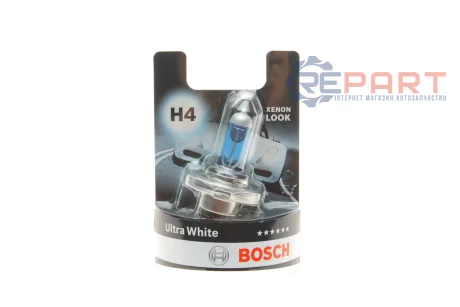 Лампа (упаковка-блістер 1шт) H4 12В 60/55Вт P43T Ultra White 4200K Bosch 1 987 301 152