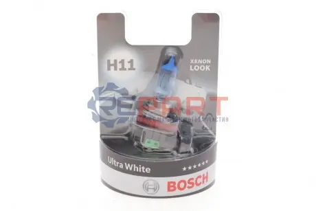 Фото Автолампа H11 12V 55W PGJ19-2 Ultra White (BL/1шт) BOSCH (1987301154) изображение 1
