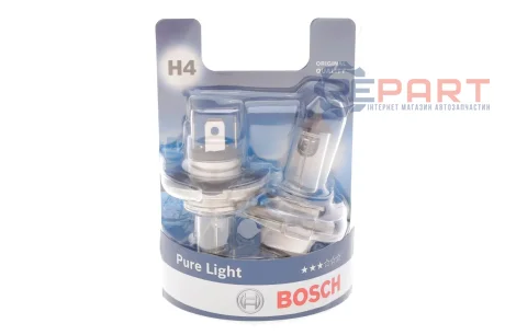 (к-кт 2шт) Автолампа H4 12V 60/55W P43t Pure Light DBL Bosch 1987301410