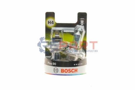 Лампа розжарювання H4 12V 60/55W P43t +90 (комплект) (вир-во) BOSCH 1 987 301 422