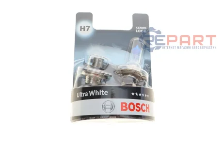 Лампа (Набір 2шт) H7 12В 55Вт PX26D Ultra White, Білий 4200K Bosch 1 987 301 441