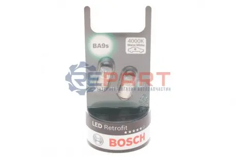 BOSCH LED автолампа 12V 1W T4W 4000K 2шт.! теплий Bosch 1987301514 Купити в Україні