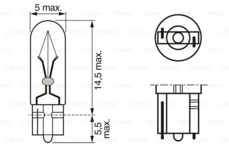 Автолампа Pure Light W1,2W W2x4,6d 1,2 W прозрачная Bosch 1987302208 Купить в Украине