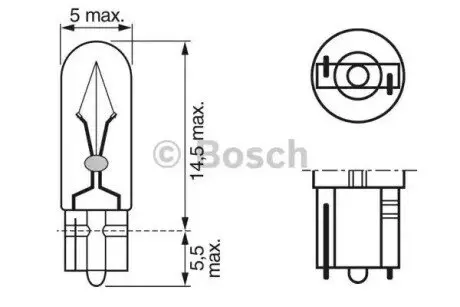 Лампа панелі приладів (1шт) PBT5 12В 2Вт Pure Light Bosch 1987302218 Купити в Україні