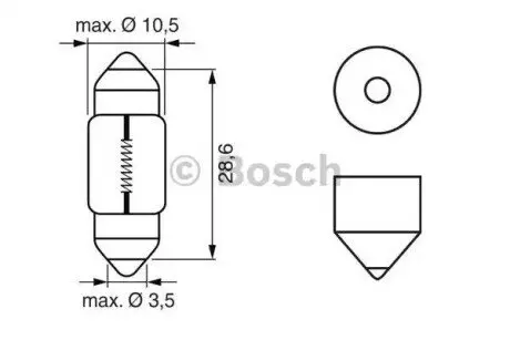 Лампа (картон 10шт) C10W 12В 10Вт Pure Light Bosch 1987302227 Купити в Україні