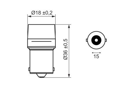 Автолампа 24V 0,65W BA15s LED Retrofit WS 6000K BOSCH 1 987 302 651