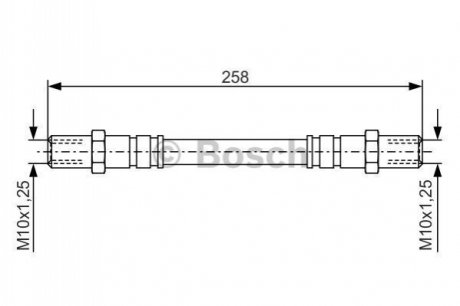 Шланг гальмівний задній ваз 2108, 2110 BOSCH 1 987 476 192 (фото 1)