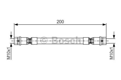 Гальмівний шланг гнучкий задн Лів/Прав (довжина 200мм, M10x1/M10x1) AUDI 80 B4 1.6-2.8 09.91-01.96 Bosch 1987476402 Купити в Україні