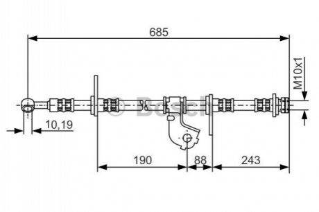 Тормозной шланг BOSCH 1987476735 (фото 1)