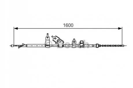 Трос стояночного гальма задн Прав (1600мм/1363мм) DAIHATSU CHARADE VIII TOYOTA YARIS 1.0-1.4D 08.05 Bosch 1987477090 Купити в Україні