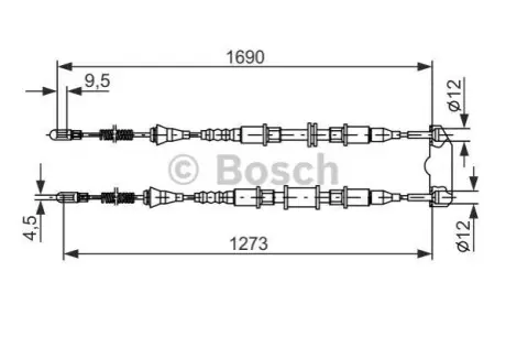 Трос ручного тормоза Bosch 1987477129 Купить в Украине