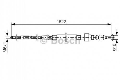 Трос ручного тормоза - 1 987 477 167 (1L0609721B, 1L0609721A, 191609721F) BOSCH 1987477167