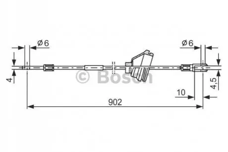 Трос стояночного гальма задн Прав (902мм) VOLVO 740 2.0/2.3/2.4D 08.83-12.92 Bosch 1987477349 Купити в Україні