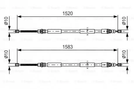 Трос стоянкового гальма Bosch 1987477616 Купити в Україні
