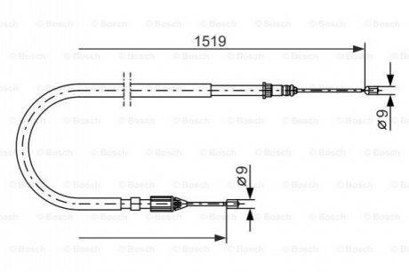 Трос ручного гальма BOSCH 1987477654