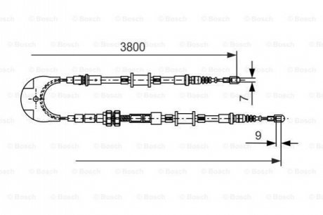 Трос ручного гальма BOSCH 1987477731