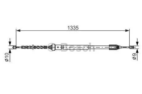 Трос стояночного гальма задн Лів (1335мм/1000мм) RENAULT CLIO II, THALIA I 1.0-1.9D 02.98 Bosch 1987477783 Купити в Україні
