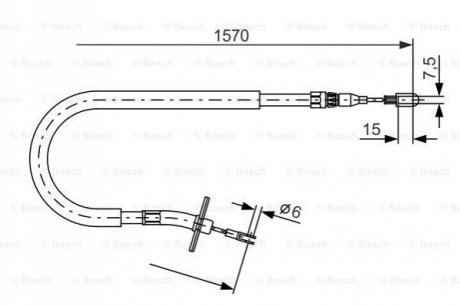 Трос ручного тормоза - (9044200585, A9044200585) BOSCH 1987477860