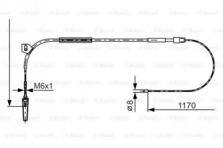 Трос ручного гальма BOSCH 1987477961