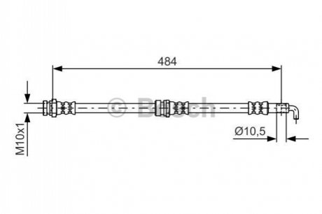 FORD Шланг тормозной передний. RANGER 05- BOSCH 1987481602