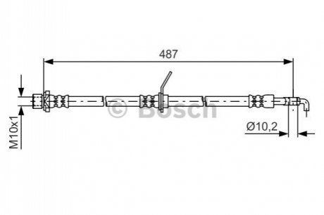 Шланг тормозов. задн. прав. TOYOTA AVENSIS -03 BOSCH 1987481633