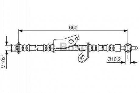 TOYOTA шланг тормозов. передн. прав. CORALLA, AURIS, VERSO 07- BOSCH 1987481640