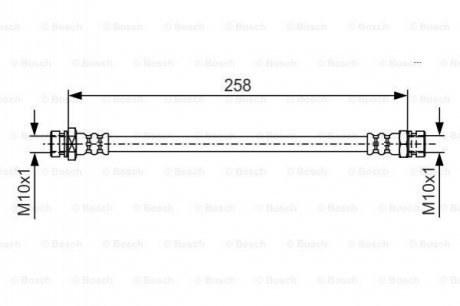 MITSUBISHI Шланг тормозной задний.Lancer -08 BOSCH 1987481725 (фото 1)