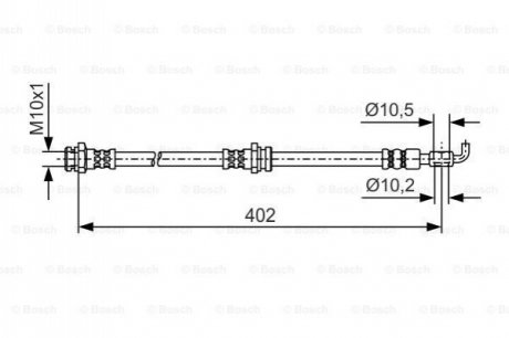 FORD Шланг тормозов. передний Ranger 99- BOSCH 1987481A46