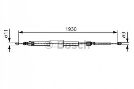 Трос стояночного гальма задн Лів/Прав (1930мм/1080мм) RENAULT MEGANE II 1.5D-2.0D 09.03-12.09 Bosch 1987482011 Купити в Україні