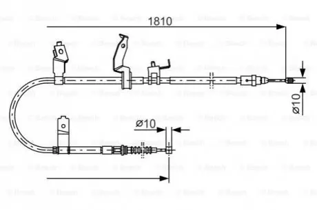Трос стояночного гальма задн Прав (1815мм/1680мм) MAZDA 5 1.6D-2.0D 02.05 Bosch 1 987 482 052 Купити в Україні