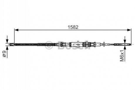 Трос ручного гальма BOSCH 1987482124