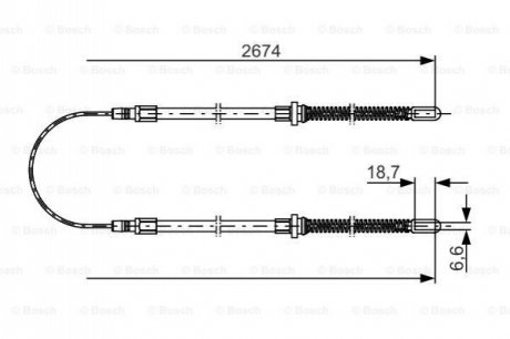 Трос ручного гальма BOSCH 1987482148