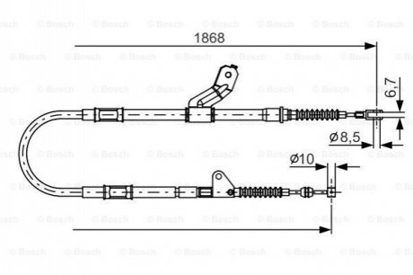 Трос ручного гальма BOSCH 1987482158