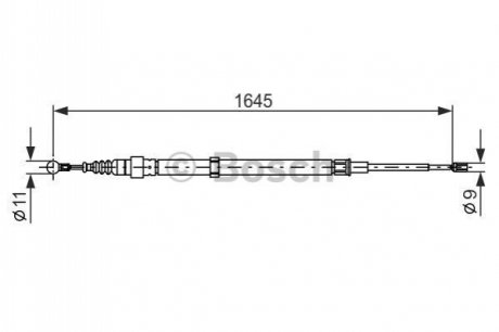 Трос ручного гальма BOSCH 1987482191