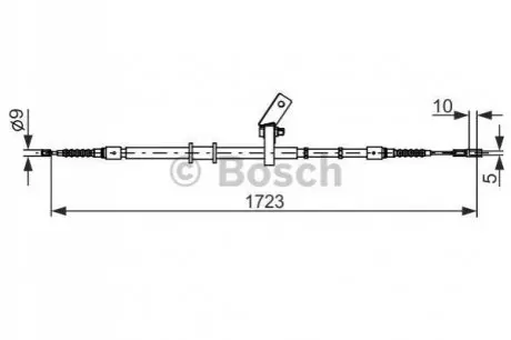 Трос стояночного гальма задн Лів (1723мм/1565мм) AUDI 80 B4 1.6-2.8 09.91-01.96 Bosch 1987482268 Купити в Україні
