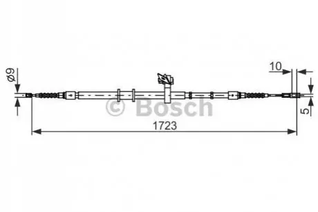 Трос стояночного гальма задн Прав (1723мм/1565мм) AUDI 80 B4 1.6-2.8 09.91-01.96 Bosch 1987482269 Купити в Україні