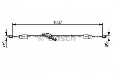 DB Трос ручного тормоза. W204, S204, C207 BOSCH 1987482330