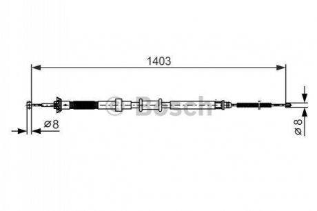 Трос гальм лів. FIAT Panda 06- BOSCH 1987482390