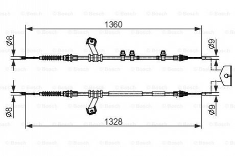 Трос тормозов. MAZDA 2 BOSCH 1987482422 (фото 1)