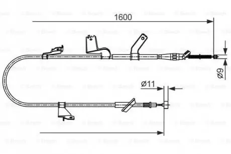 BOSCH OPEL Трос ручного тормоза правий. AGILA 08-, SUZUKI SPLASH 08- Bosch 1987482427 Купить в Украине