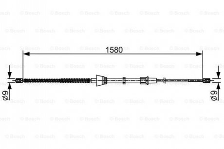 Трос, стоянкова гальмівна система BOSCH 1 987 482 446