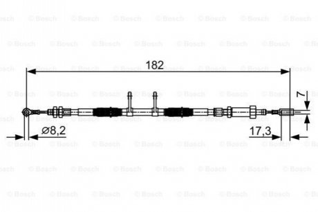 Трос ручного тормоза CITROEN JUMPER 2.2HDI 101KM 06-, 3.0HDI 157KM 10- - (1341023080, 1359245080, 1370472080) BOSCH 1987482450