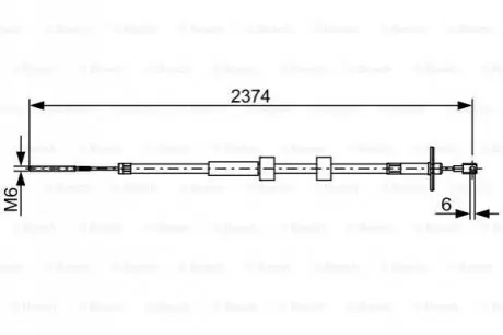 Трос стояночного гальма задн Лів/Прав (2374мм) MERCEDES G (W461), G (W463) 2.5D-6.0 02.90 Bosch 1987482499 Купити в Україні