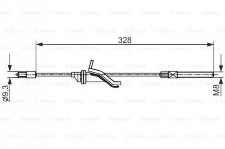 Трос тормозов. задн. центр. FORD FOCUS 12- BOSCH 1987482545